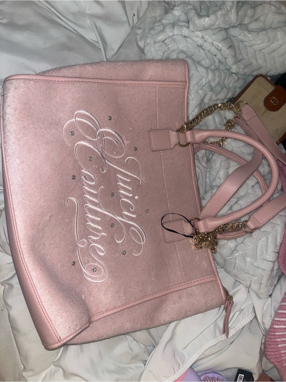 Juicy Couture Light Pink Tote with Gold Chain Handles